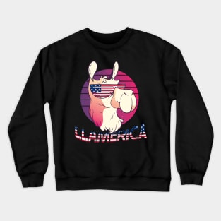 Llamerica funny llama funny alpaca america Crewneck Sweatshirt